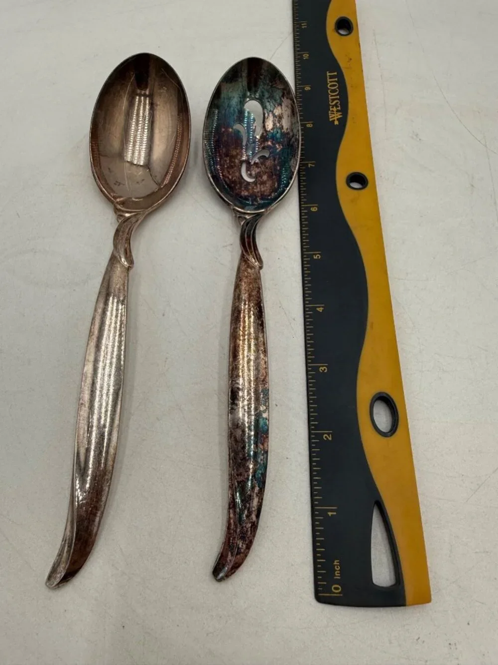 Vintage Rogers Bros IS Flare SilverPlated Serving Spoons Set 2